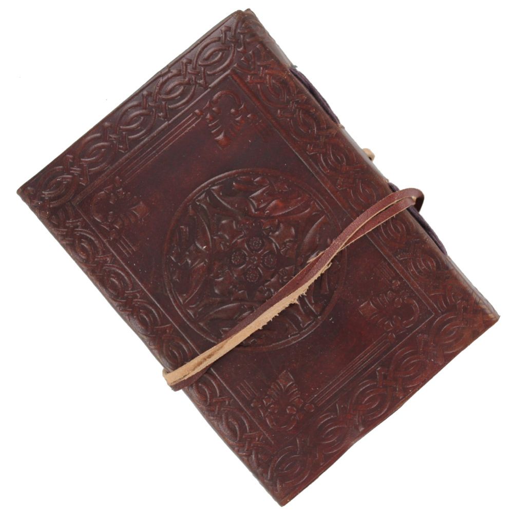 Angelic Celtic Cross Embossed Handmade Leather Journal