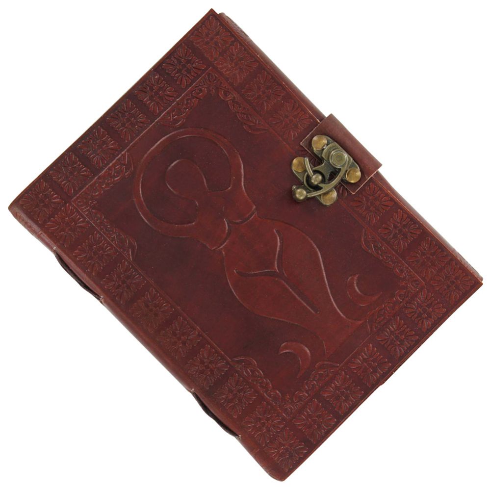 Goddess Trio Pentagram Embossed Leather Journal