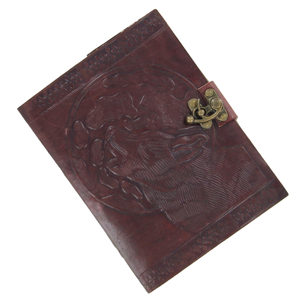 Howl at the Moon Leather Wolf Journal