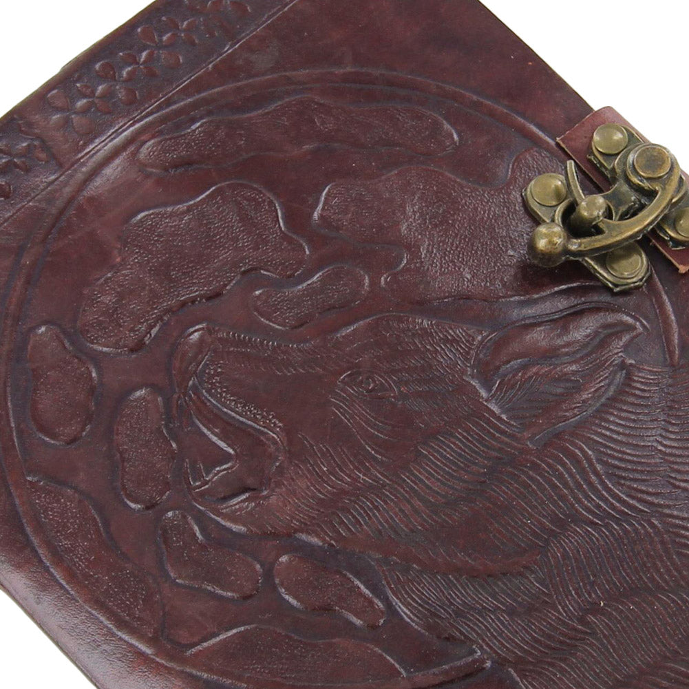 Howl at the Moon Leather Wolf Journal