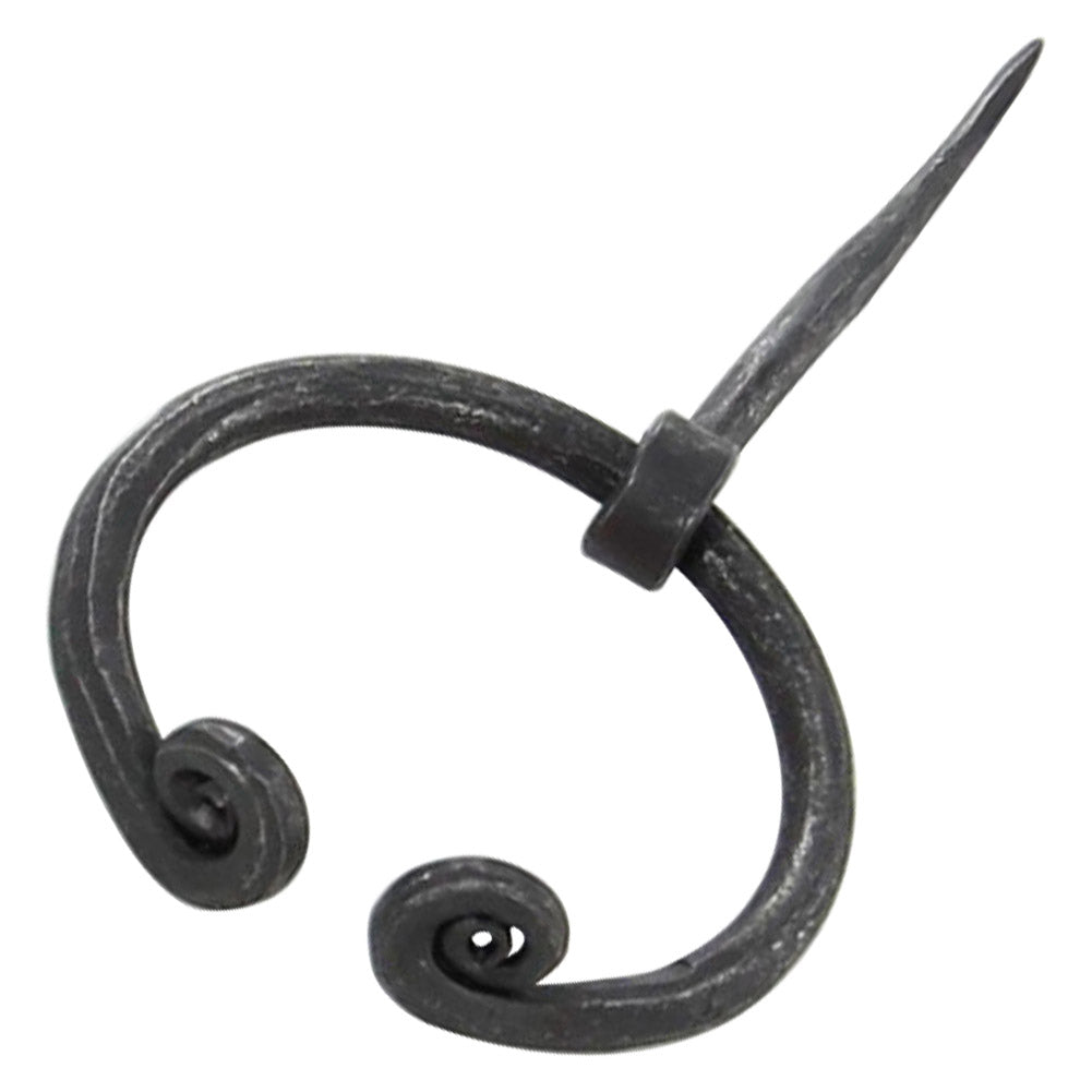 Hand Forged Iron Penannular Brooch with Rolled Ends