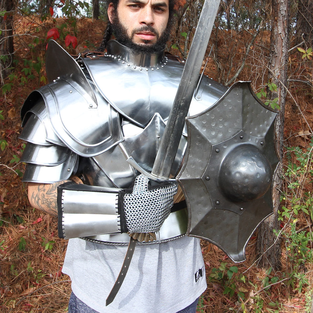 Medieval Holy Land and Defender Chainmail Gauntlets with Plates