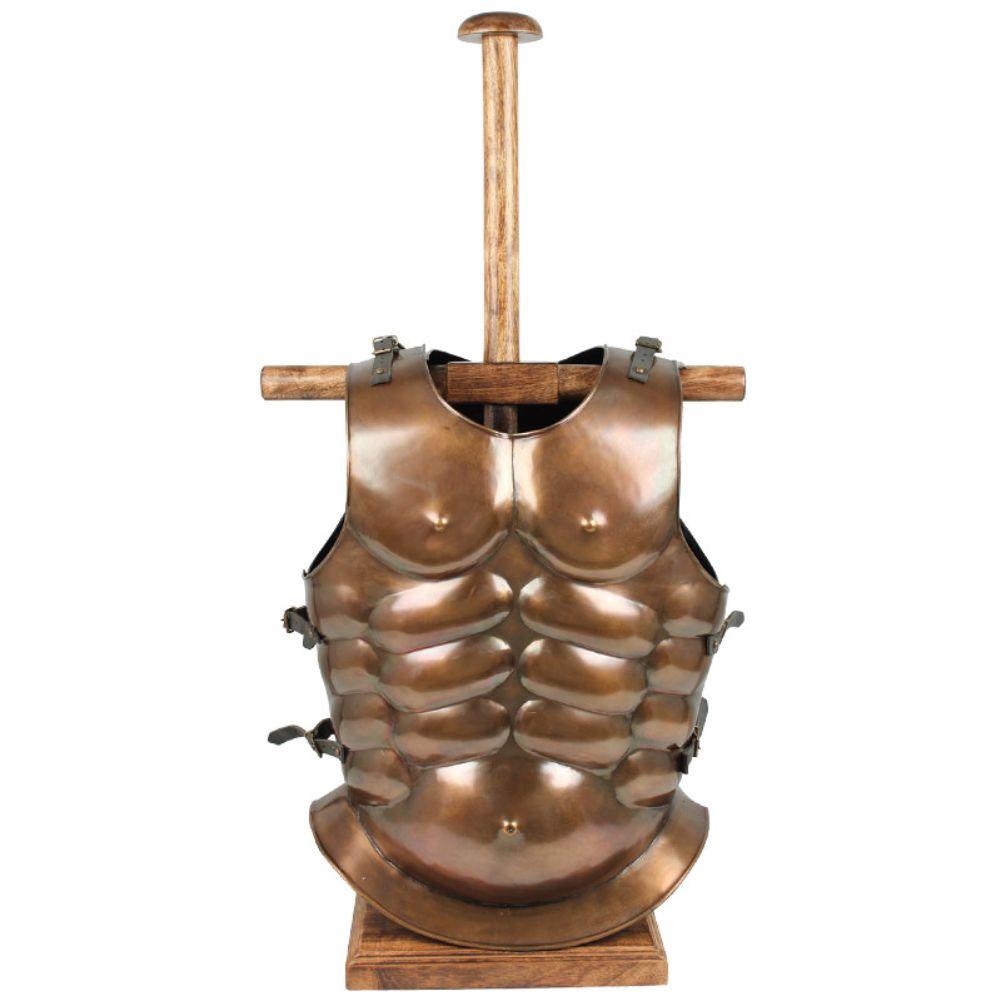 Armor Breastplate & Helmet Wooden Display Stand