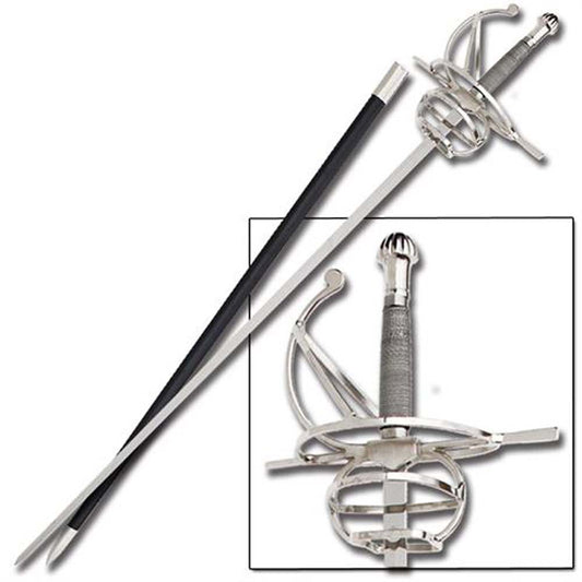 Renaissance Rapier Swept Hilt Sword - Square Guard