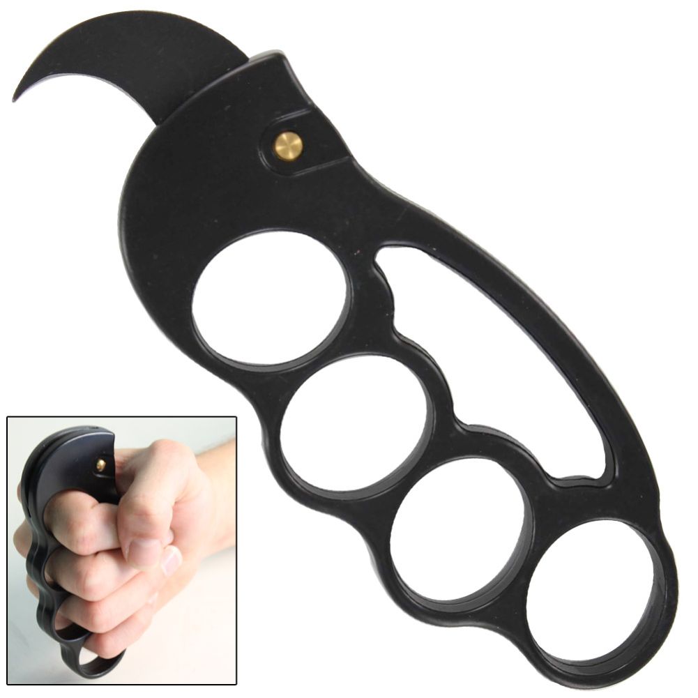 Liver Shot  Automatic Brass Knuckle Karambit Knife