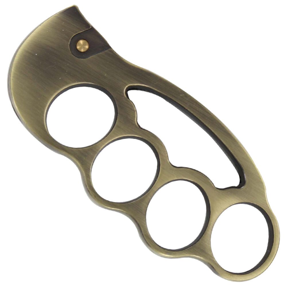 Left Hook Automatic Brass Knuckle Karambit Knife