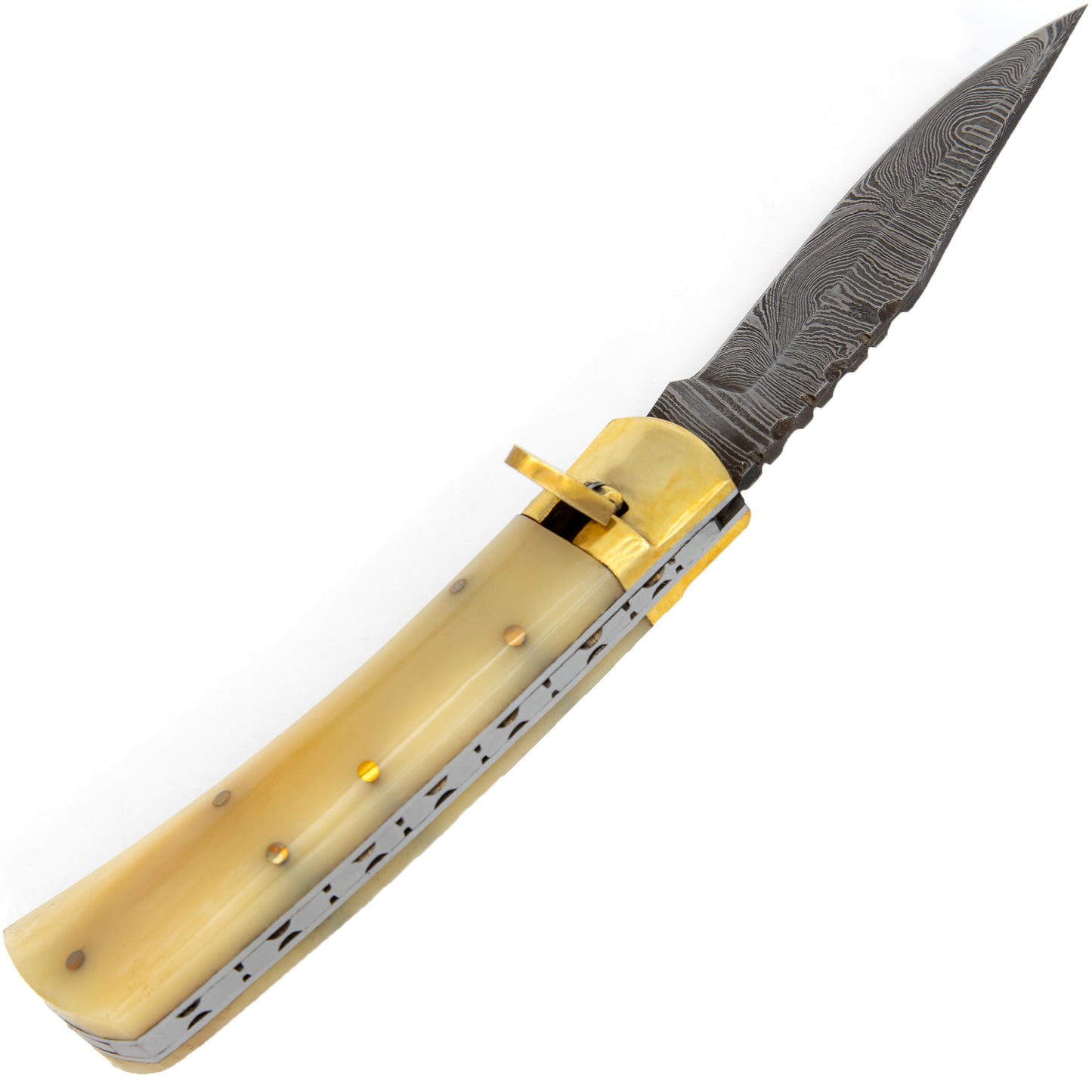 Roughneck Driller Handcrafted Automatic Lever Lock Knife | Choose Your Handle