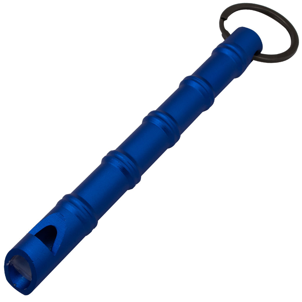 Self Defense Blue Aluminum Keychain Emergency Whistle Kubotan