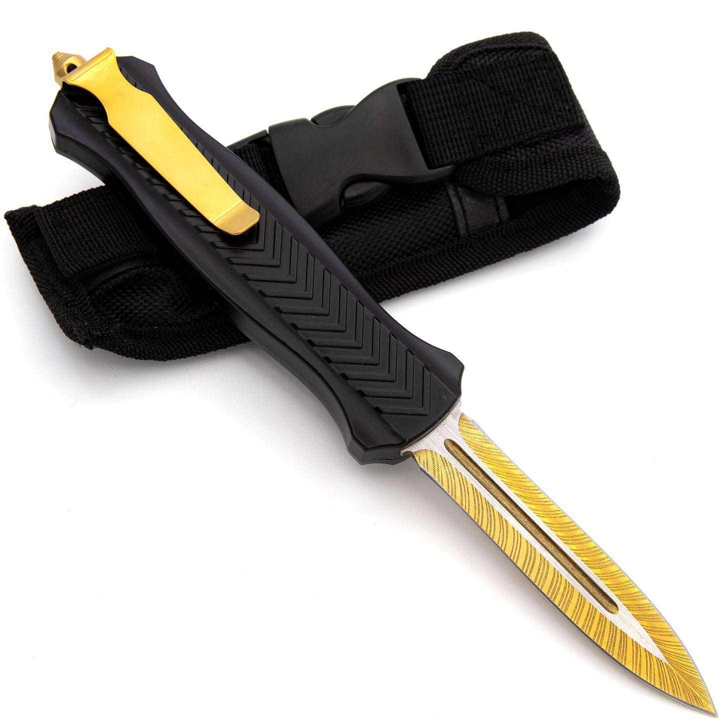 Pureblood Automatic Gold OTF Out the Front Knife