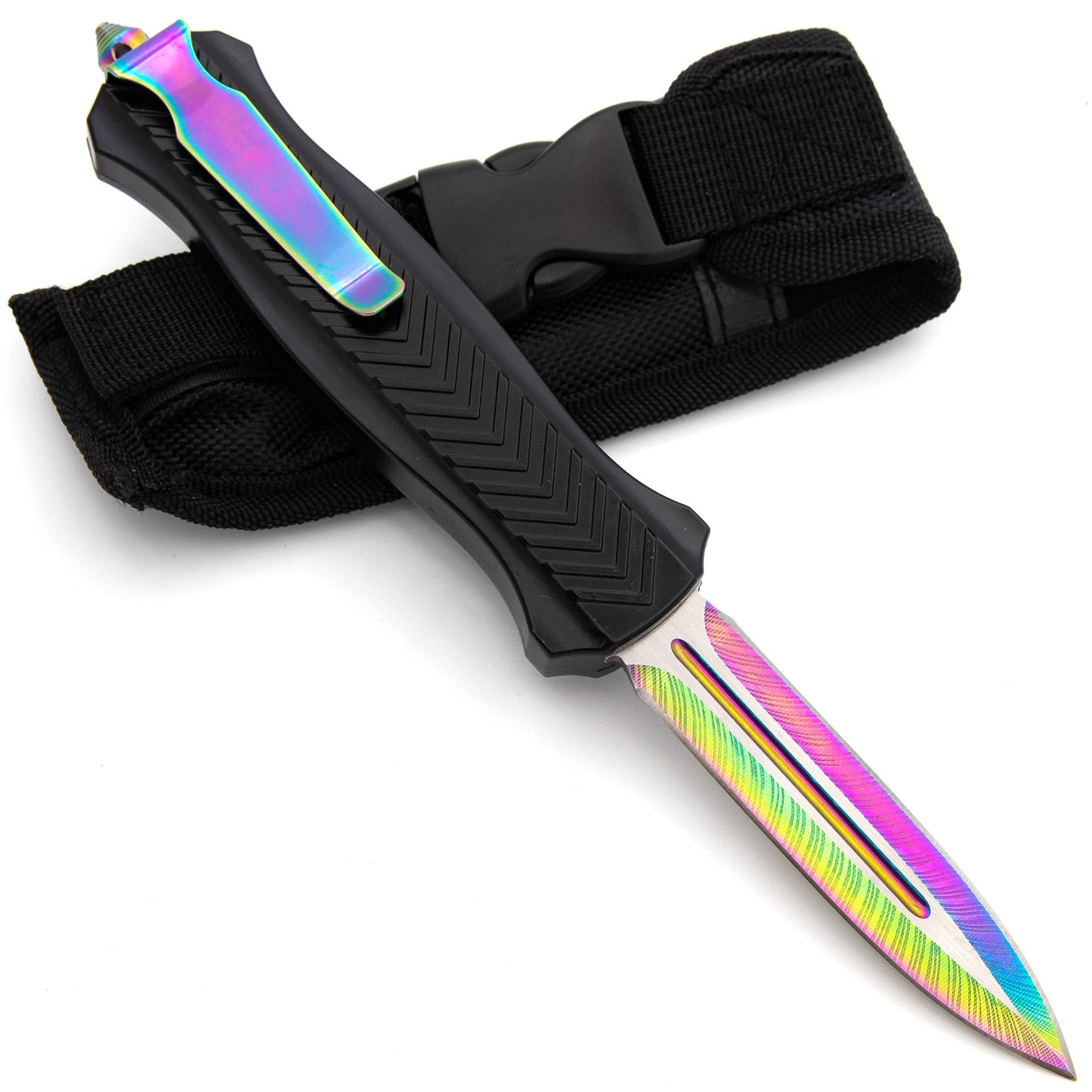 Prismatic Siege Automatic OTF Out the Front Titanium Multicolor Knife