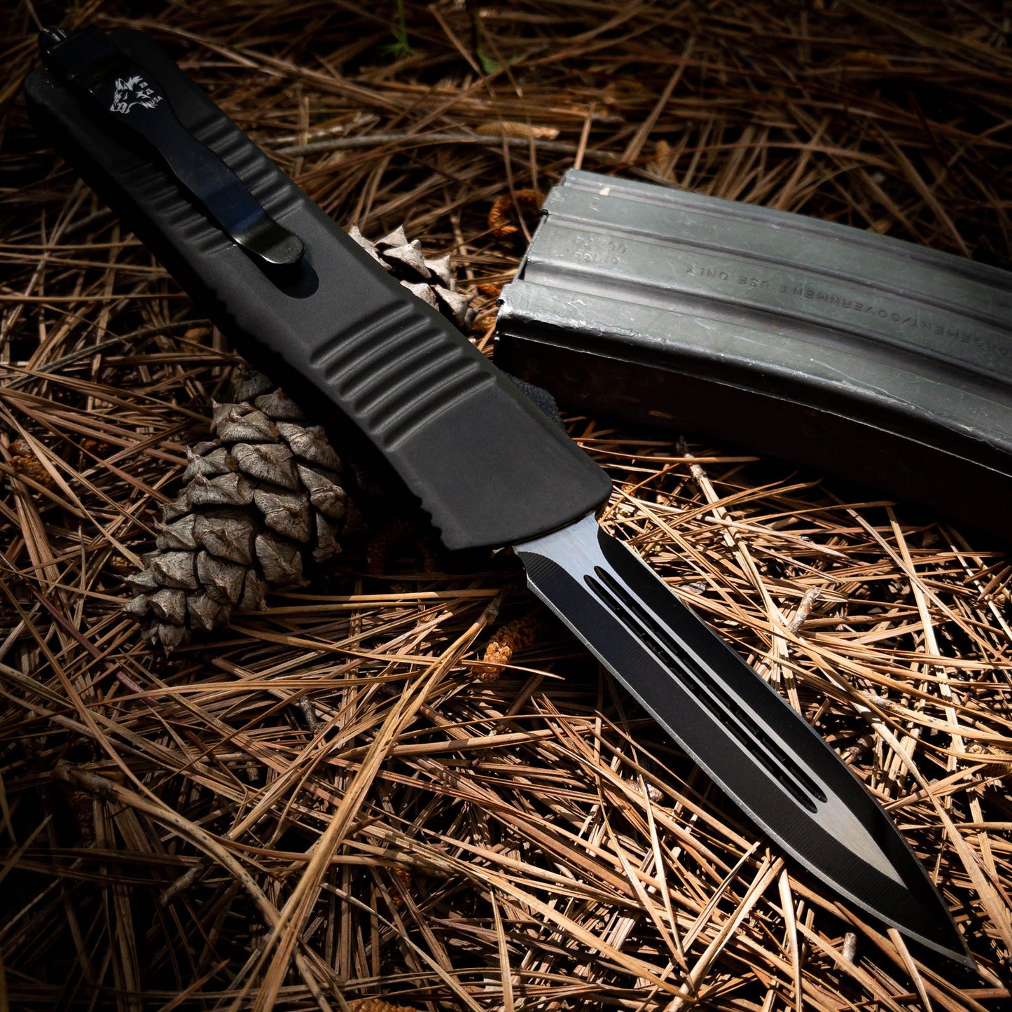 Overdose Automatic Heavy Duty Dual Action Spear Point Out The Front Knife