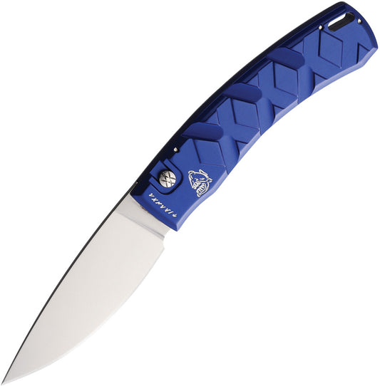 Piranha Knives-Auto X Button Lock Blue