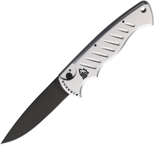 Piranha Knives-Auto Pocket Button Lock Silver