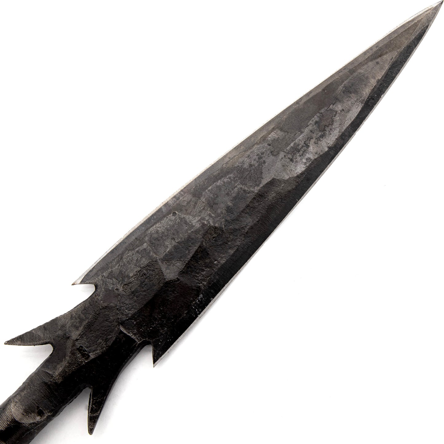 Corsair Flying Barbed Spear Head | 12.5 Inches Textured Sharpened Made from a Single Rod of High Carbon Steel Historical Replica