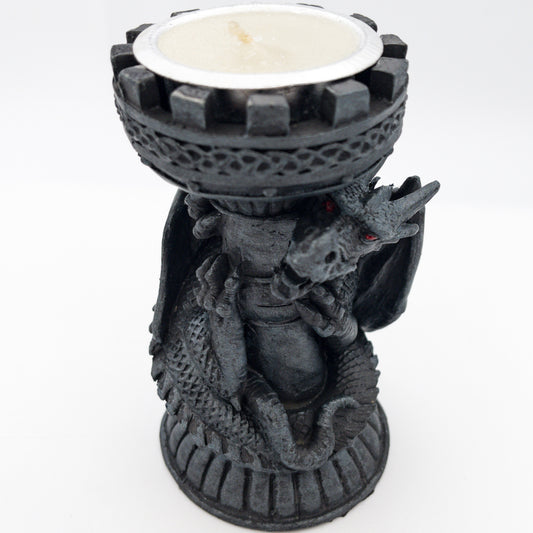 Guarded Flame Tea Candle Holder Dragon Candlestick