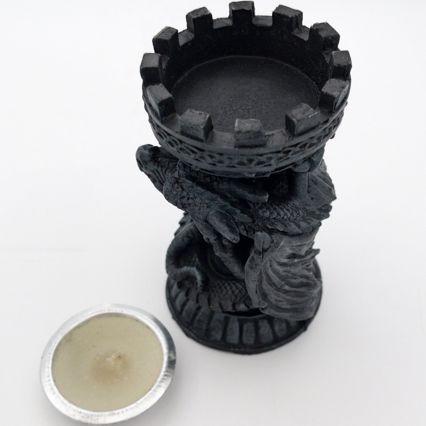 Guarded Flame Tea Candle Holder Dragon Candlestick