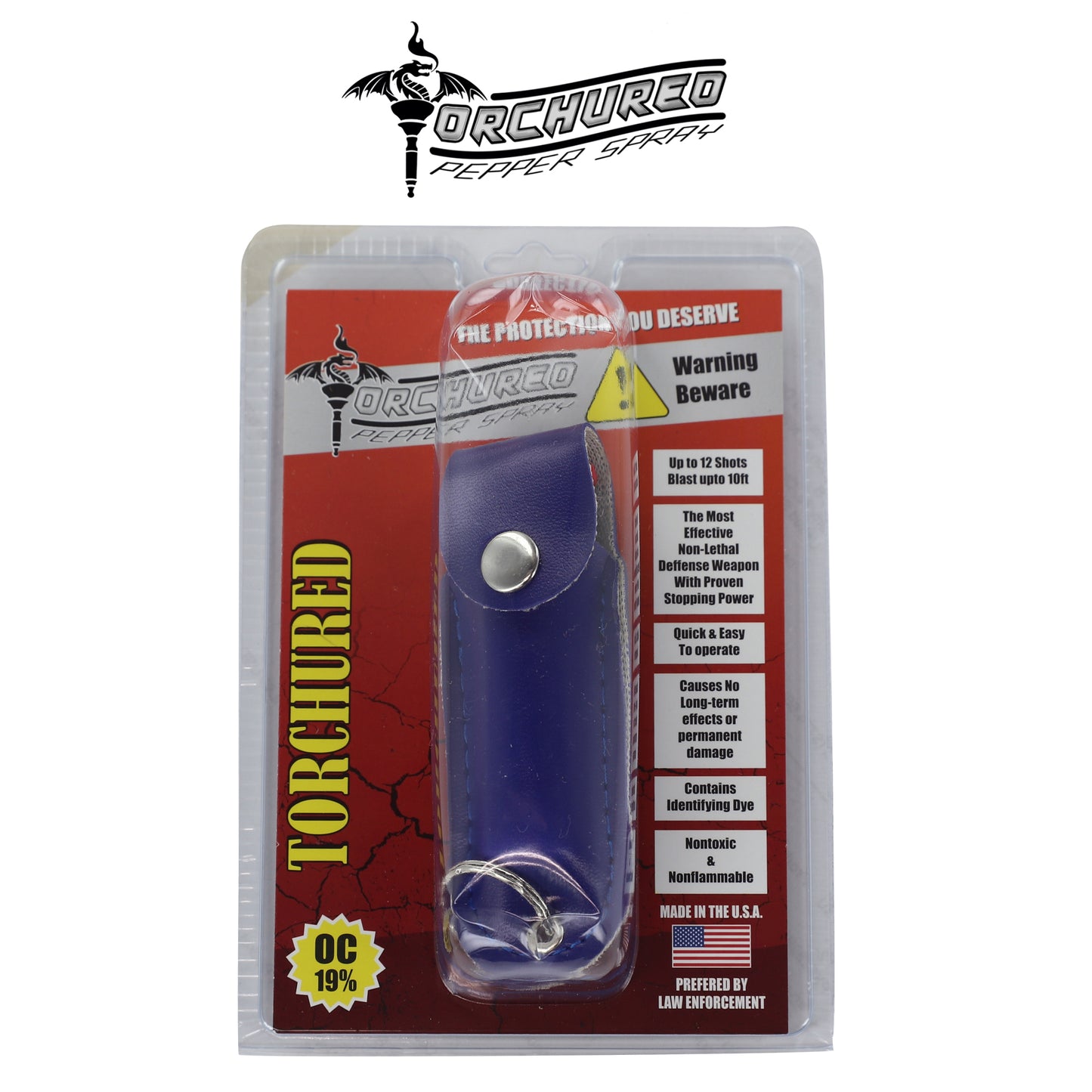 TORCHURED™ Police Grade Maximum Strength Pepper Spray Keychain | Blue |