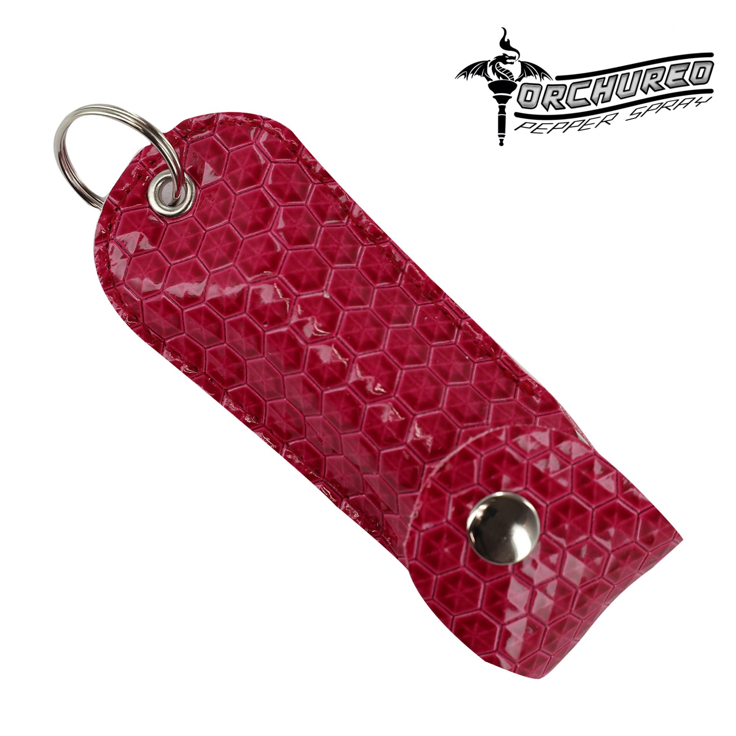 TORCHURED™ Police Grade Maximum Strength Pepper Spray Keychain | Fuchsia/Honeycomb Pattern |