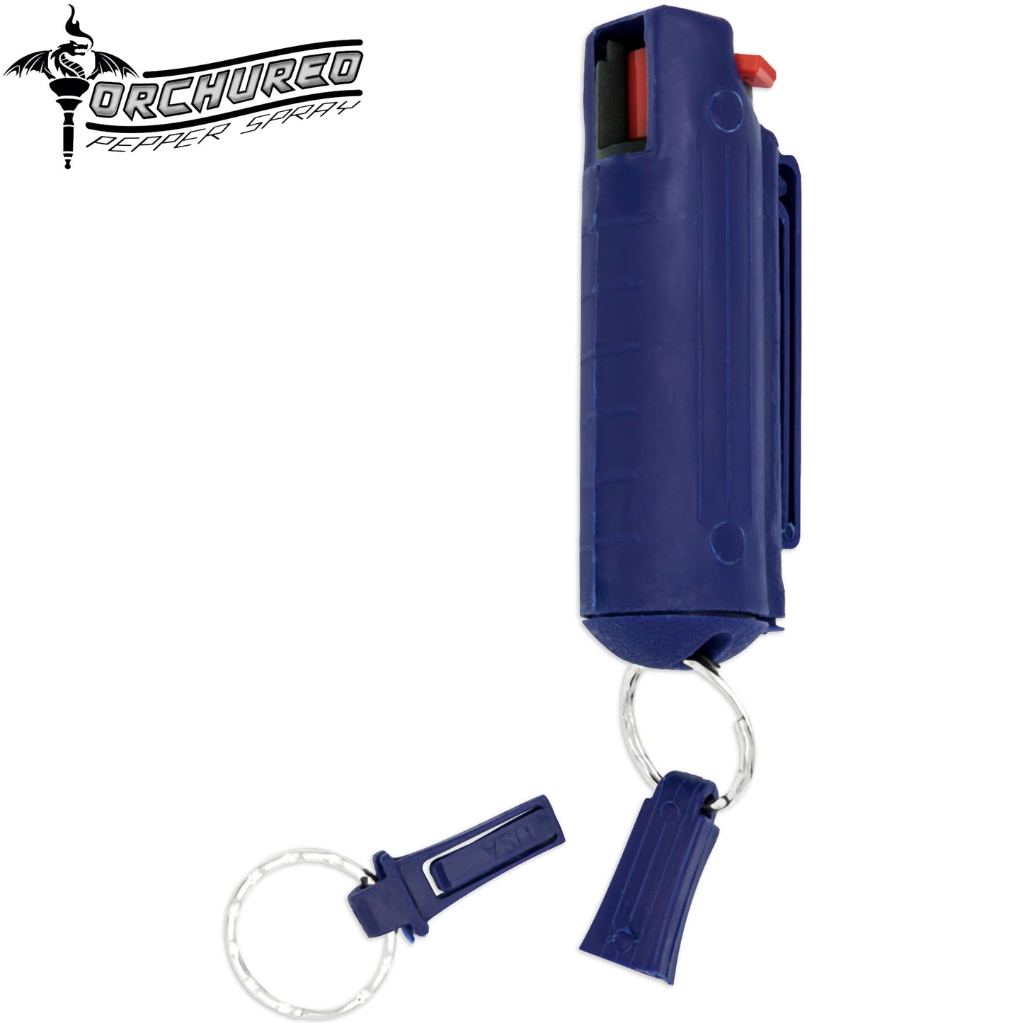 TORCHURED™ Police Grade Maximum Strength Pepper Spray Keychain | Blue – Hard Case |