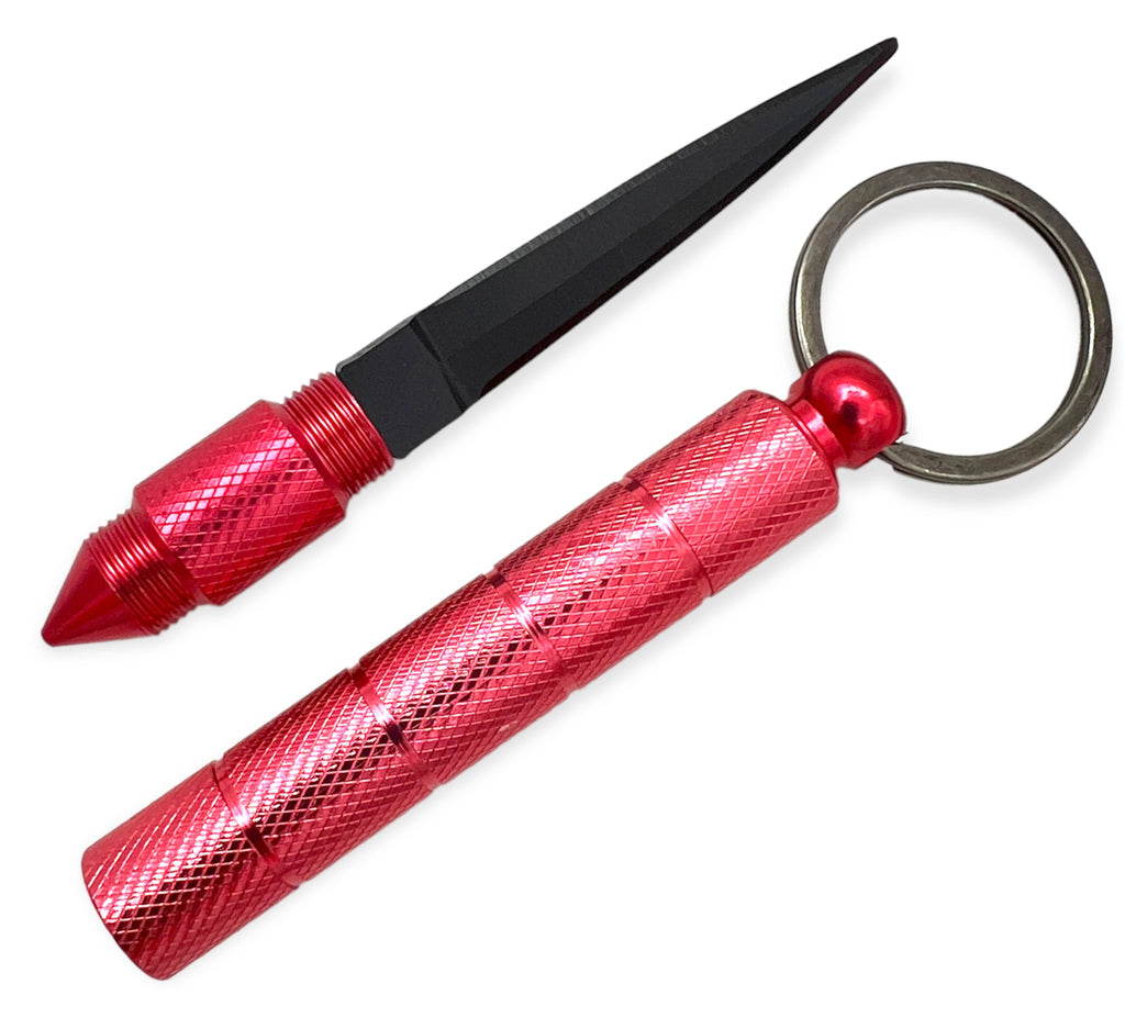 Kubotan Keychain Hidden Knife -Salmon