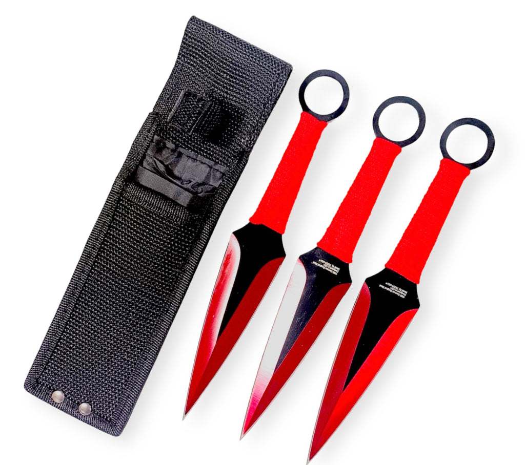 3 PC Throwing knives Red