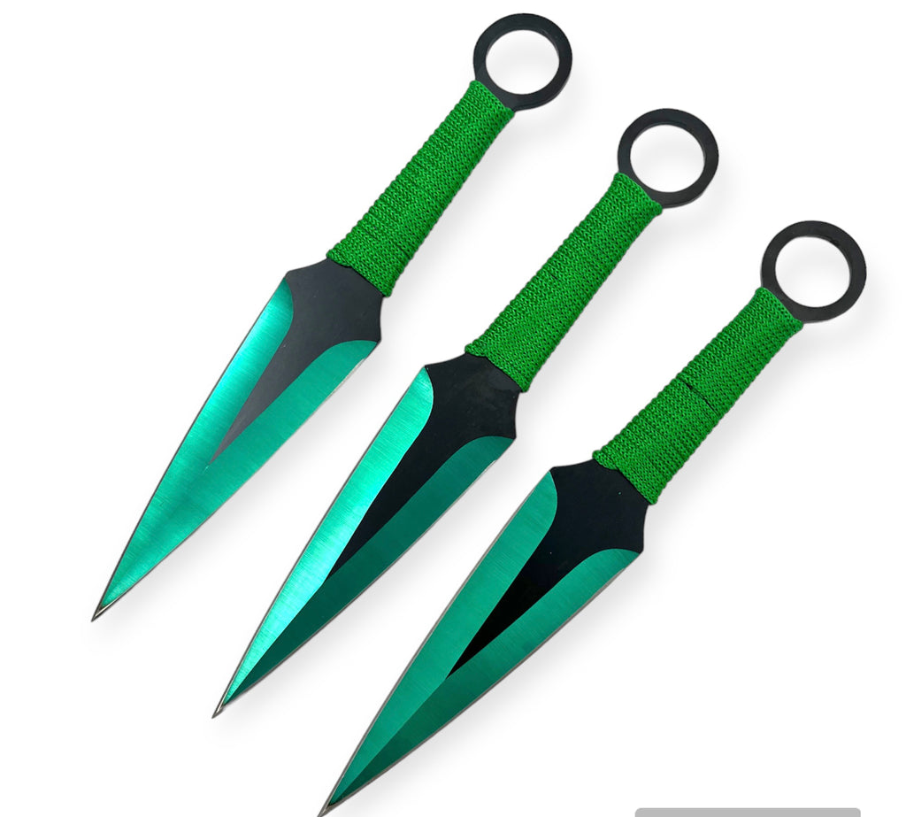 3 PC Throwing knives Green