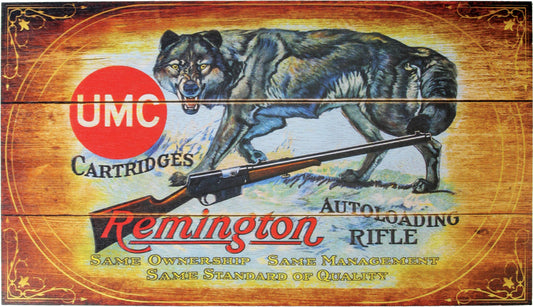 UMC Cartridges Wolf Wood Sign