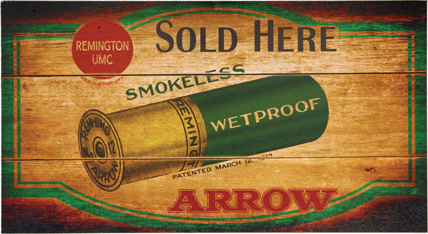 Arrow Sold Here Wood Sign