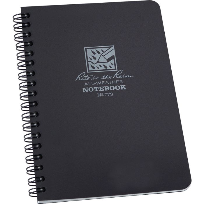 Rite in the Rain Side Spiral Notebook Black