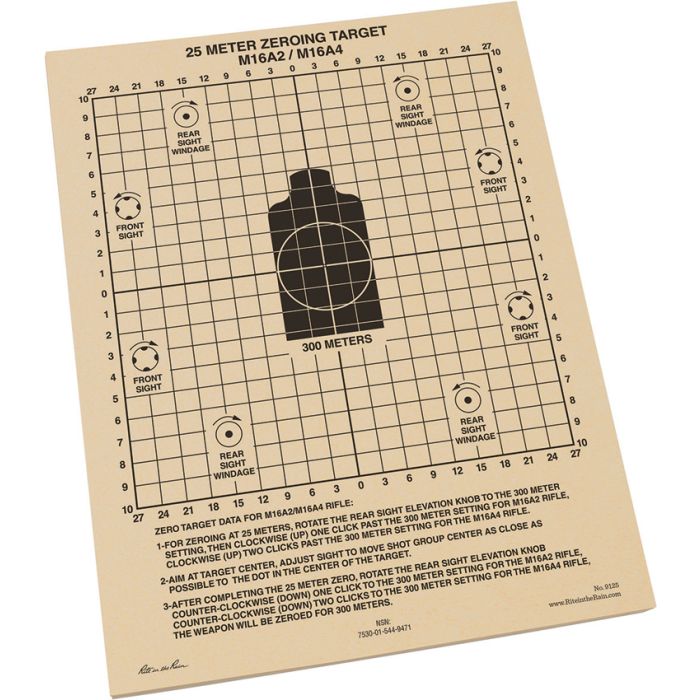 Rite in the Rain 25m Zeroing Target Sheets 100