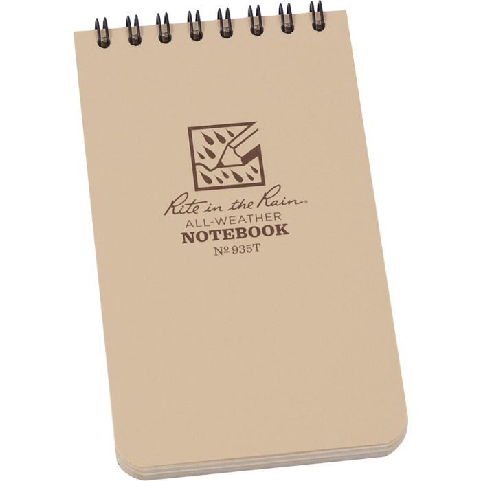 Rite in the Rain 3 x 5 Top Spiral Notebook Tan