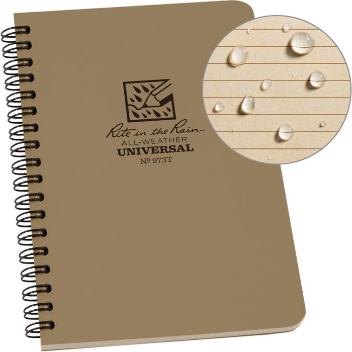 Rite in the Rain Side Spiral Notebook Tan