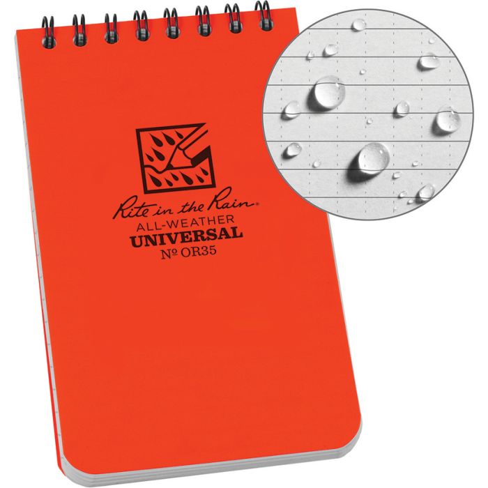 Rite in the Rain Top Spiral Notebook Orange