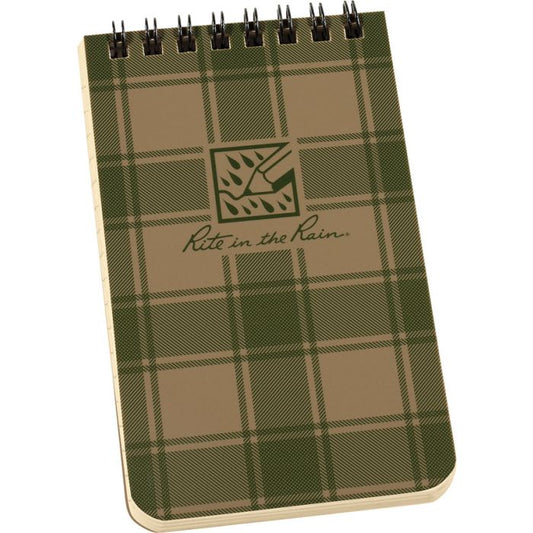 Rite in the Rain Top Spiral Notebook Plaid 3x5