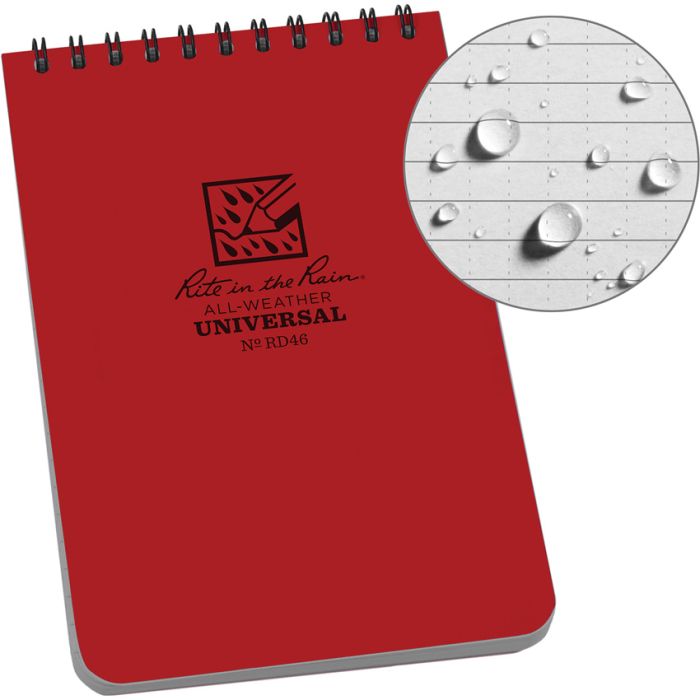 Rite in the Rain Top Spiral Red Notebook 4x6