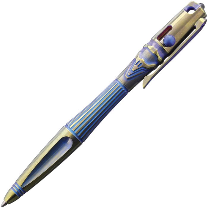 Rike Knife Titanium Pen Gold and Blue