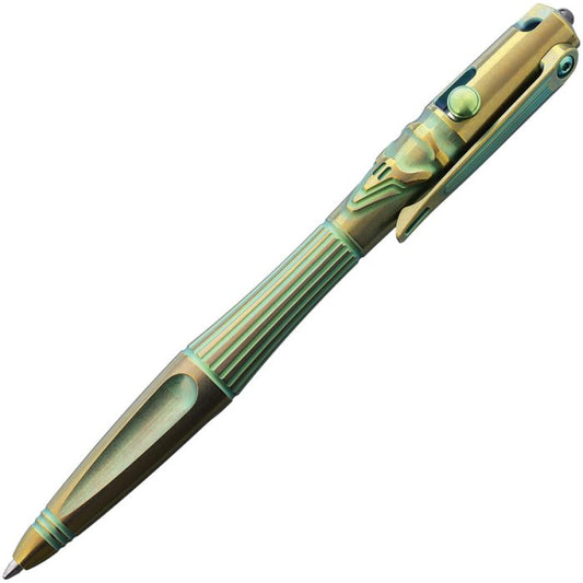 Rike Knife Titanium Pen Green and Gold