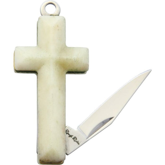 Rough Ryder Cross Knife White Smooth Bone