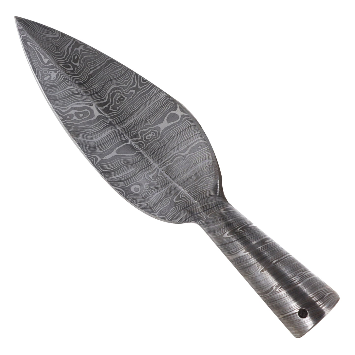 Viking Inspired Damascus Steel Leaf Shaped Spear Head Attachment