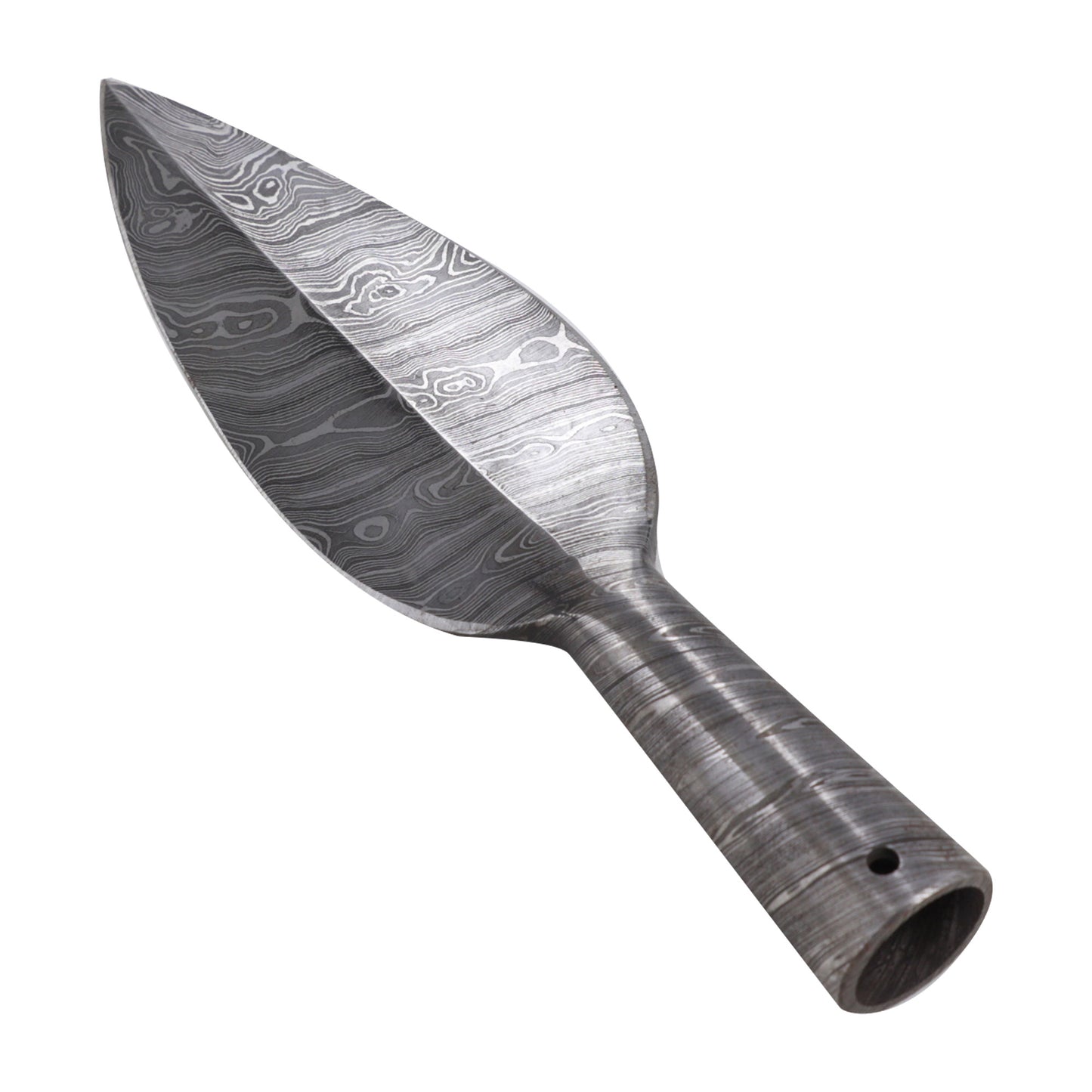 Viking Inspired Damascus Steel Leaf Shaped Spear Head Attachment