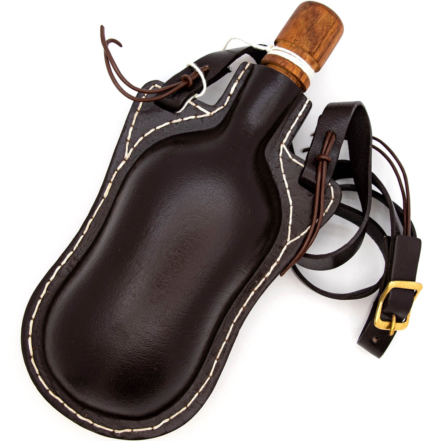 Hand Crafted Genuine Bovine Leather Costrel Wineskin Flask