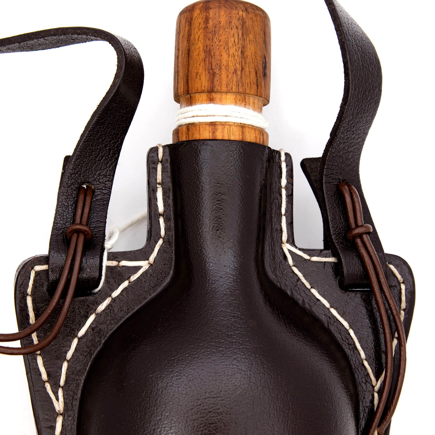 Hand Crafted Genuine Bovine Leather Costrel Wineskin Flask