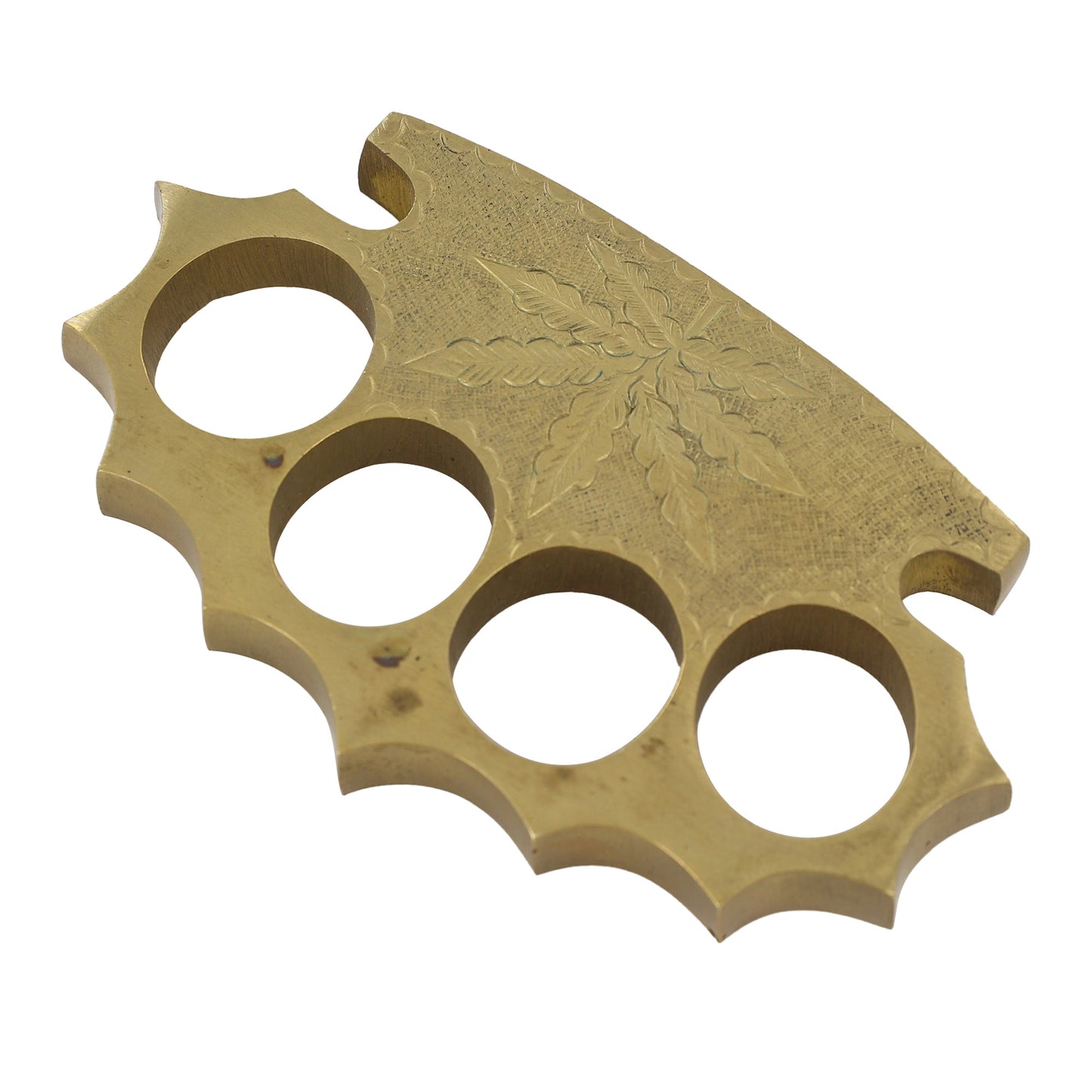 Good Green 100% Pure Brass Four Finger Spiked Brass Knuckle Paper Weight Accessory