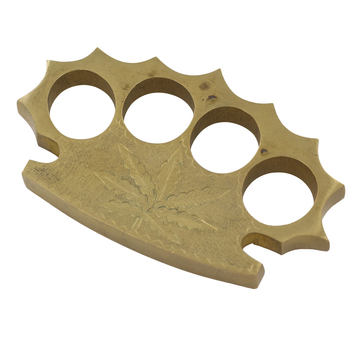 Good Green 100% Pure Brass Four Finger Spiked Brass Knuckle Paper Weight Accessory