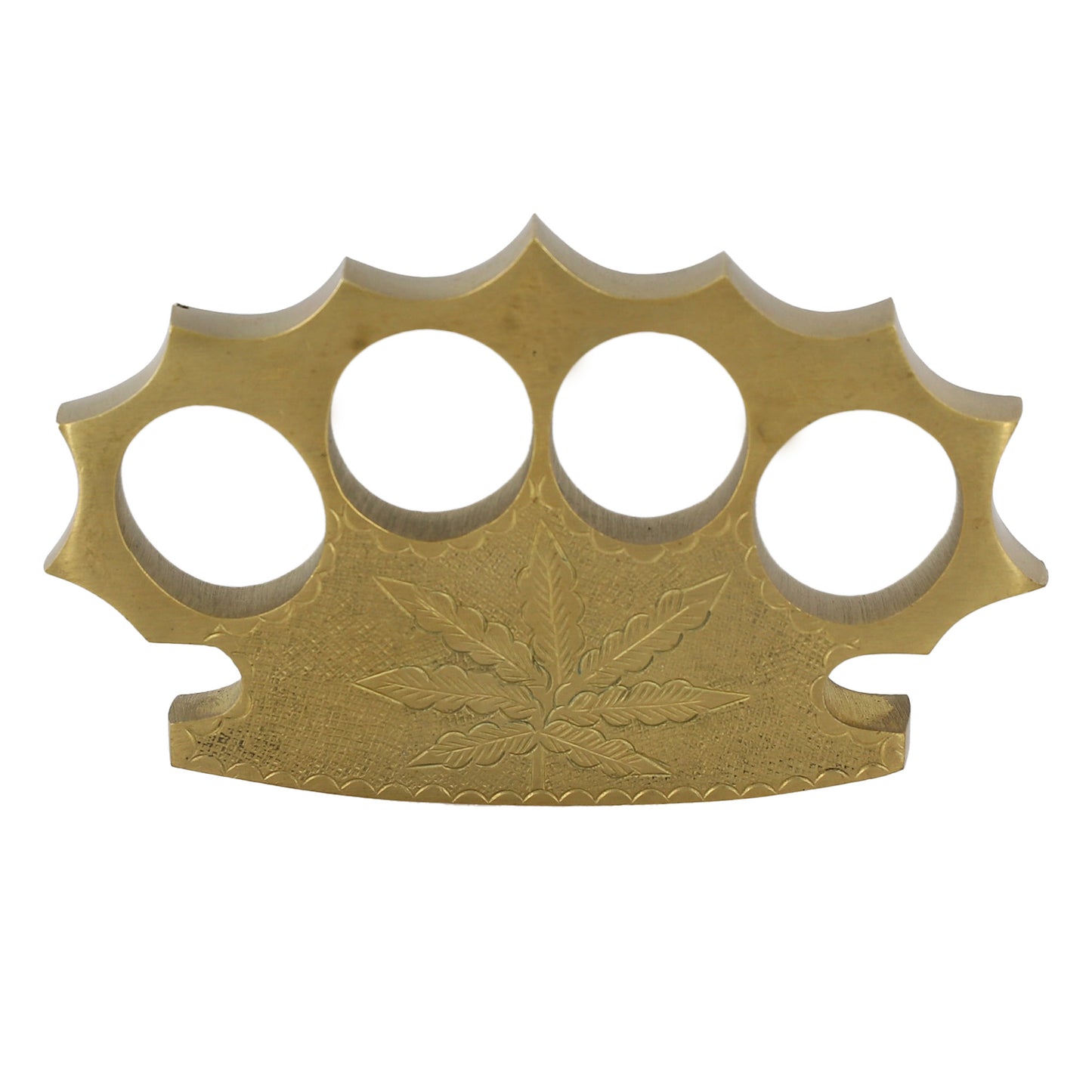 Good Green 100% Pure Brass Four Finger Spiked Brass Knuckle Paper Weight Accessory