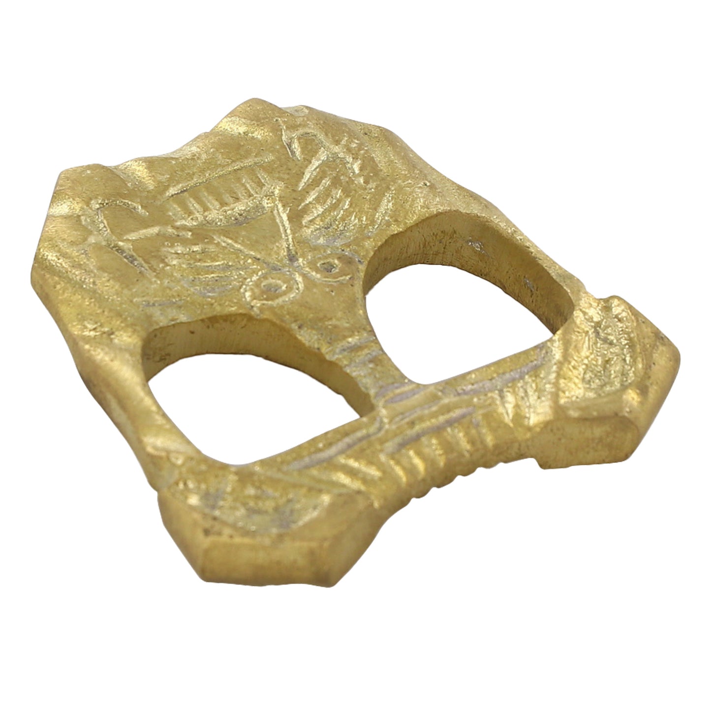 Prevalent Savagery 100% Pure Brass Hand Carved Bulldog Head Two Finger Brass Knuckle