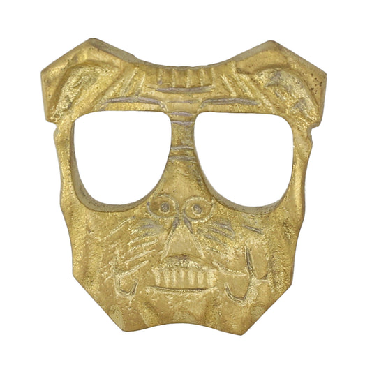 Prevalent Savagery 100% Pure Brass Hand Carved Bulldog Head Two Finger Brass Knuckle