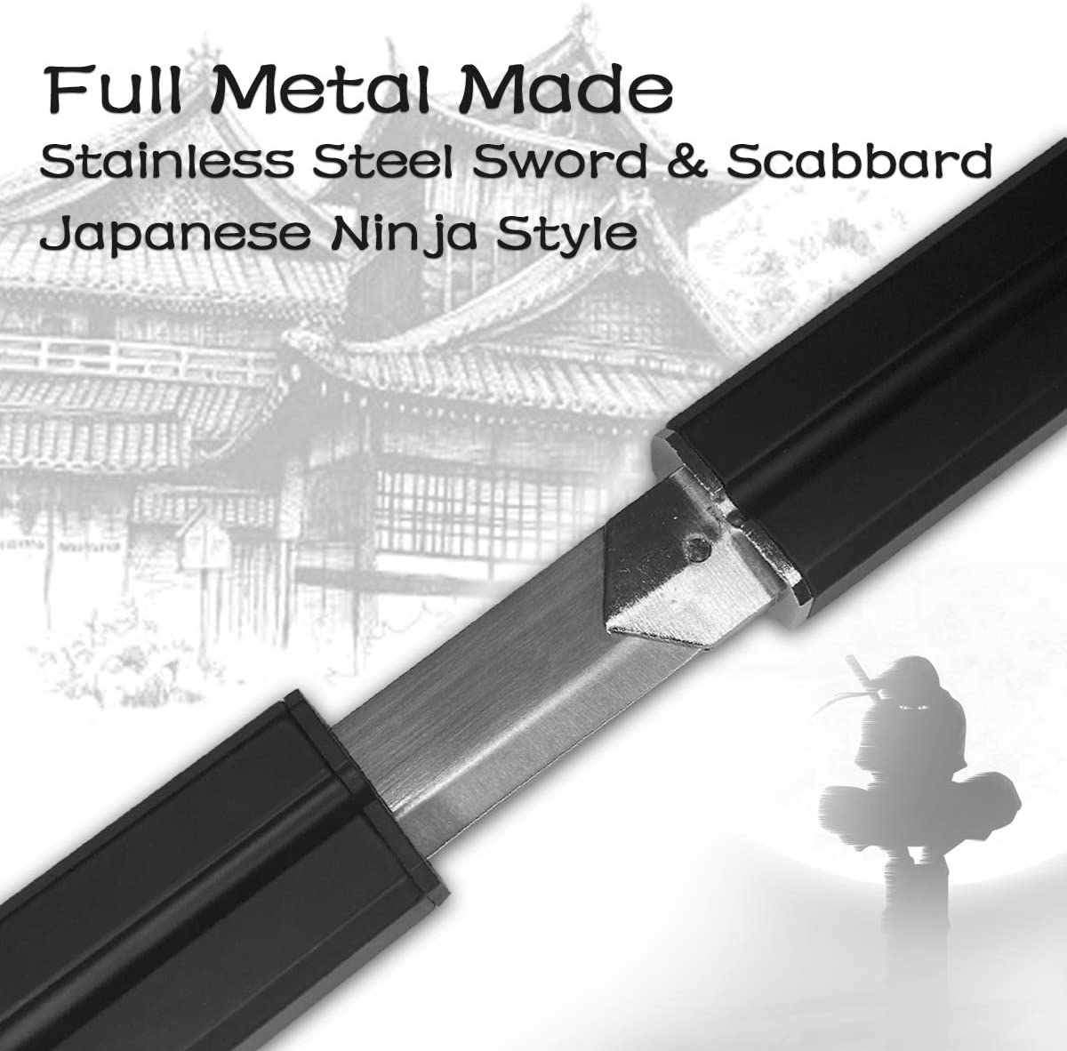 Hand Crafted Sasuke Dark Grass Cutter Ninja Straitblade Replica Sword | Carbon Steel Collectible