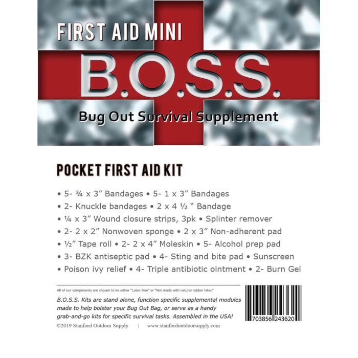 Stanford Outdoor Supply B.O.S.S. Mini First Aid Kit