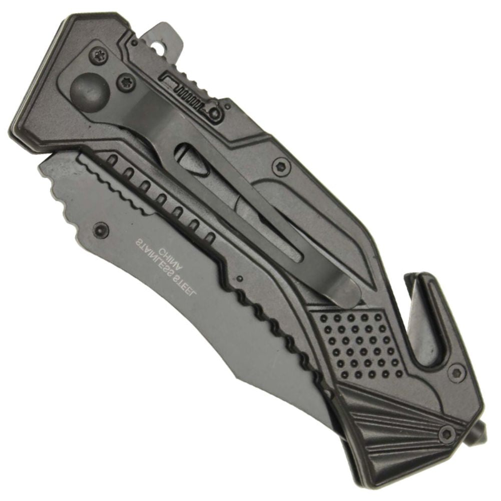 Spring Assist LED Tactical Rescue Knife Police